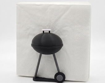 Serviettenhalter für den Grill, lustiges Vatertagsgeschenk, Grilldeko für den Garten, 3D-gedrucktes Grilltisch-Accessoire, Geschenk für Grillfans