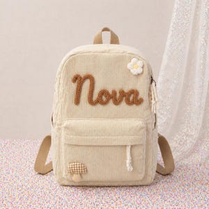 Personalized Corduroy Backpack, Custom Kids School Bag, Toddler Preschool Backpack, Gift for Boys and Girls