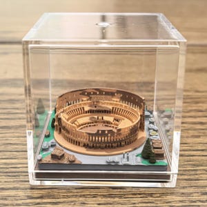 Rome Colosseum 3D Print Statue - Unique History Gift in Acrylic Display Box