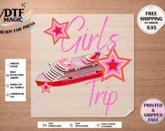 Girls Cruise 2026 DTF Transfer | Girls Trip Ship Design (Ready to Press)