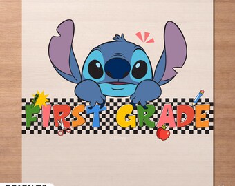 Stitch Back to School DTF Transfer, Disney Grade Ready to Press Heat Transfer