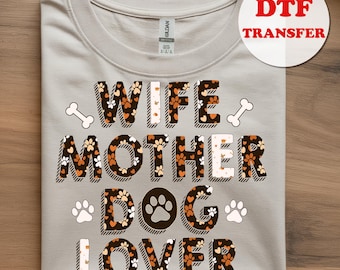 Dog Lover DTF Transfer, Paw Print Shirt Design, Pet Owner Gift for Animal Fans