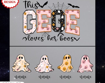 Custom Halloween Grandma DTF Transfer, This Gigi Loves Her Boos Design