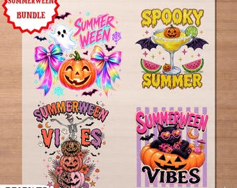 Summerween DTF Transfer Bundle, Spooky Summer Ready to Press Designs