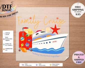 Family Cruise 2026 DTF Transfer | Cruise Shirt Design | Ready to Press