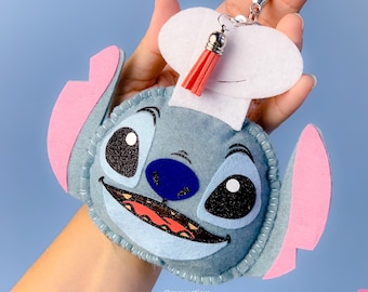 Portachiavi Disney / Lilo e Stitch / Hand Made Stitch Baker Portachiavi per zaino / Ornamento Disney / Tsum Tsum Ufufy Disney