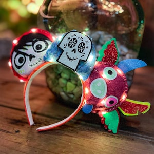Disney ears Coco Miguel Dante Alebrije Mickey Ears | Glow in the dark Light Up  | Dia De los Muertos | Minnie Mouse Ears Headband