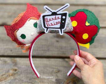 WandaVision Ohren Wanda Maximoff Scarlet Witch Vision Multiverse of Madness Avengers Mickey | Kann auch als Haarspangen Haarspangen gemacht werden