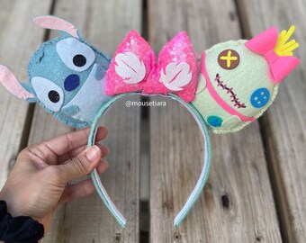 Disneyland Mickey Ears | Lilo and Stitch Scrump | Minnie Mouse Ears | Tsum Tsum Ufufy Disney  | Can be done as Hair Clips Barrettes