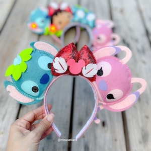 Disney ears Mickey Ears Lilo and Stitch , Angel and Stitch Mickey Mouse Ears Tsum Tsum Ufufy Disney | Can be done as Hair Clips Barrettes