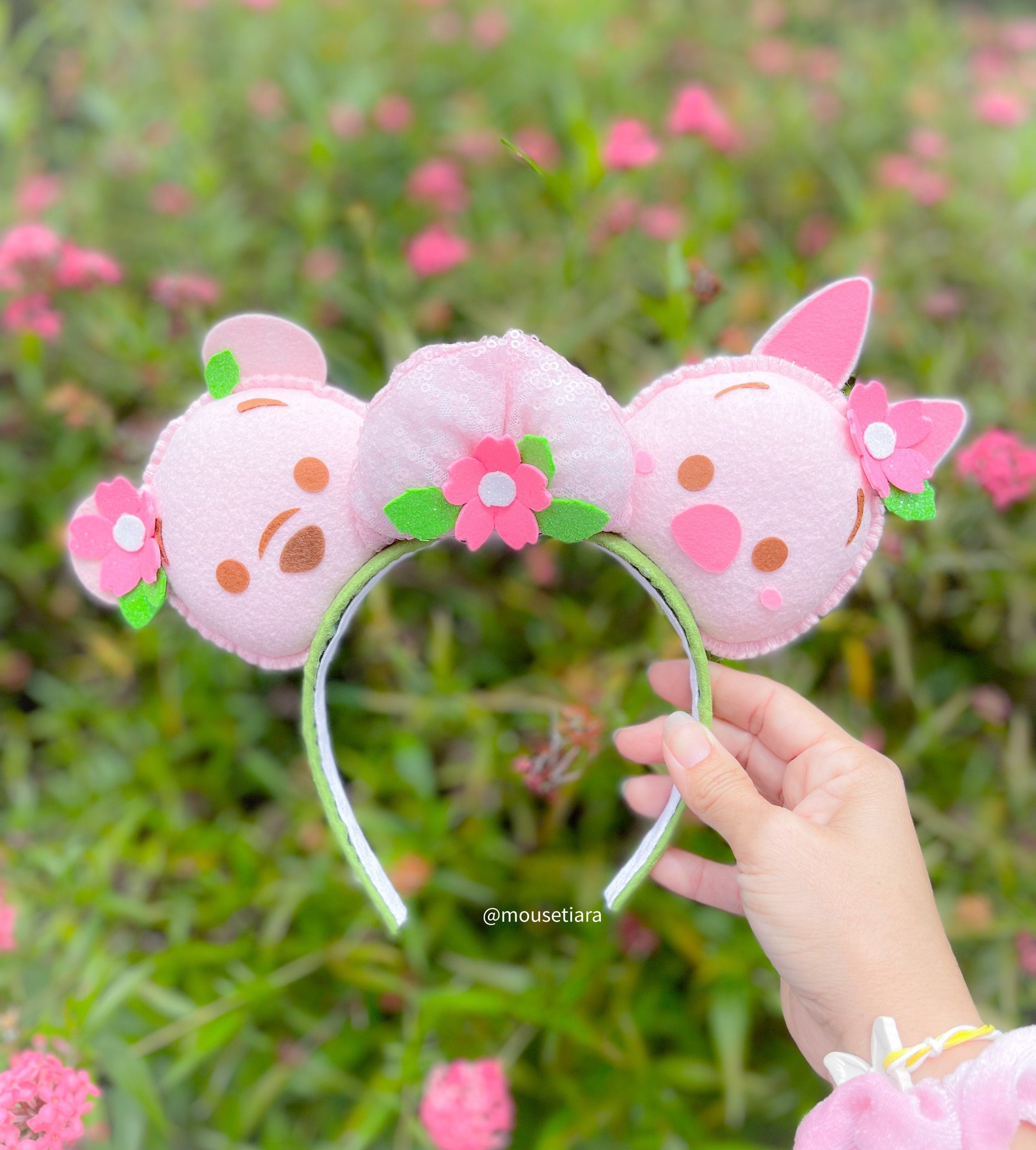 ディズニー耳 ミッキー耳 ピンク 桜 プーさん 子豚 マウス耳