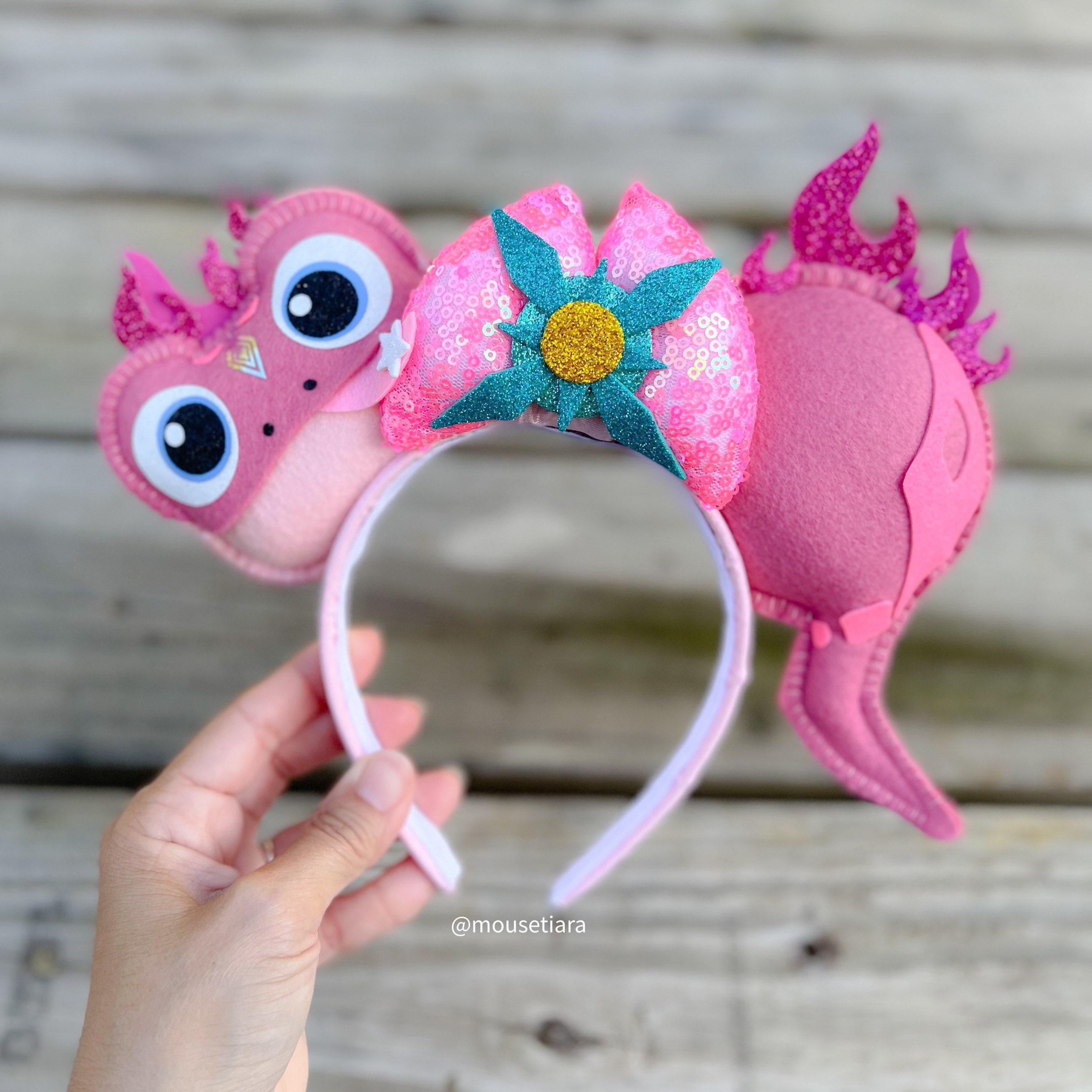 Fire Pink Bruni Ears Headband Tsum Tsum Ufufy Disney | Fall Holiday Christmas Disney Gift | Can be done as Hair Clips Barrettes