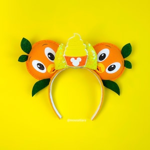 Mickey Ears Disney Ears Orange Citrus Bird Epcot Minnie Mouse Ears Tsum Tsum Can be done as Hair Clips Barrettes image 2