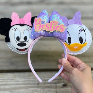Disney ears Best Friends ears Daisy Minnie Mouse Ears Best Friends Mickey Ears Disney  Ears Daisy Duck | Can be done as Hair Clips Barrettes