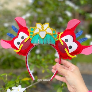 Disney ears Mickey Ears | Mulan & Mushu Minnie Mouse Ears Headband | Can be done as Hair Clips Barrettes