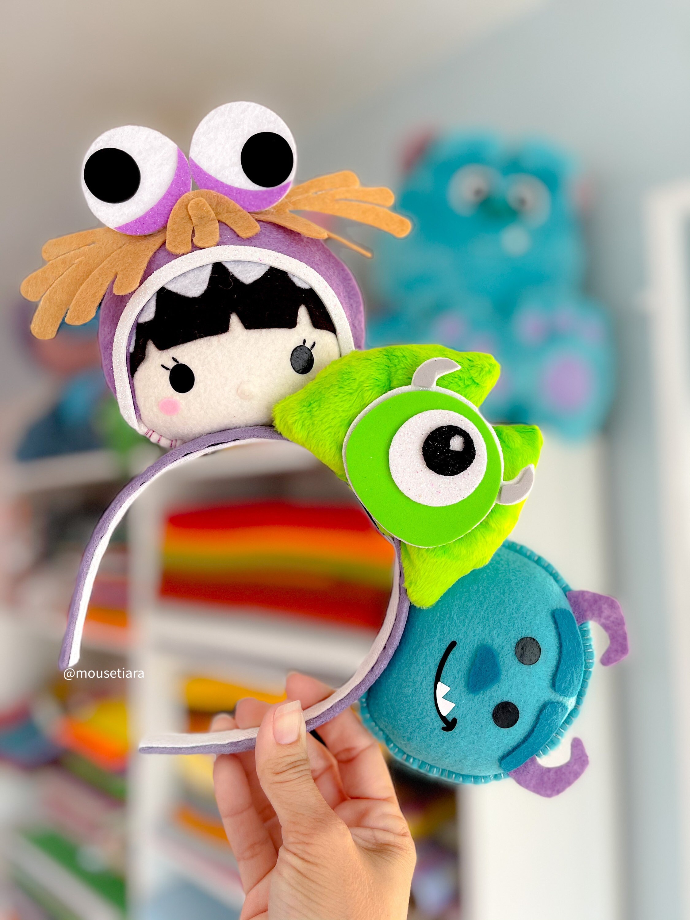 Monsters Inc Mickey Ears Headband Tsum Tsum Ufufy Disney | Can Be Done as  Hair Clips Barrettes - Etsy