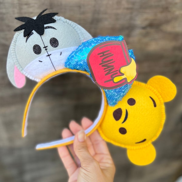 Disney ears Mickey Ears | Minnie Mouse Ears | Winnie the Pooh Bear and Eeyore | Custom Made Headband | Tsum Tsum Ufufy Disney