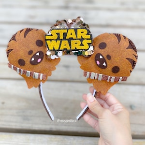 Disney Ears Chewbacca Mickey Mouse Ears | Star Wars | Headband Tsum Tsum Ufufy Disney | Gifts for Her Gift Fall Holiday Christmas Ears Gift