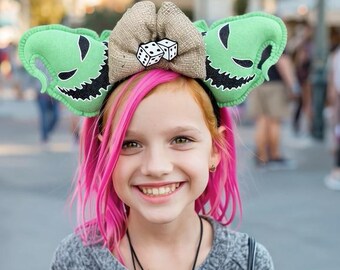 Disney ears Nightmare Before Christmas Ears | Oogie Boogie | Mickey Mouse Ears Headband | Tsum Tsum Ufufy Disney Glow in the Dark Ears