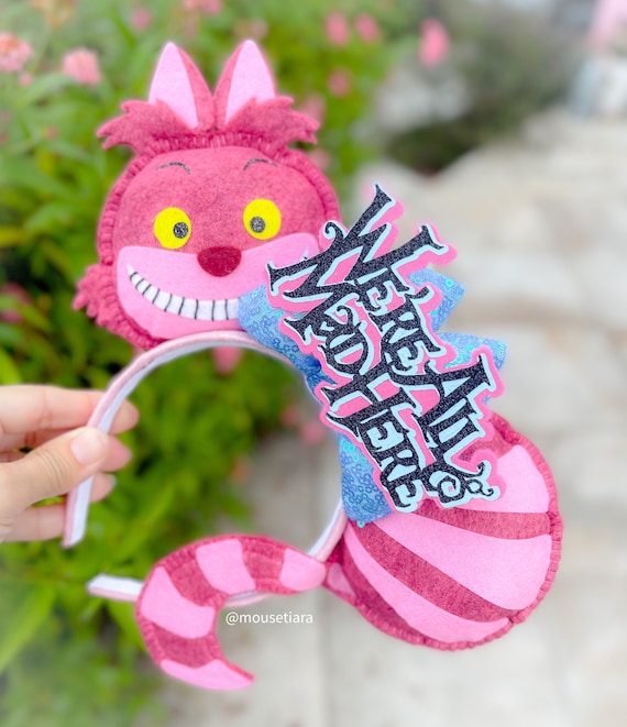 Disney Cheshire Cat Pink Striped Fuzzy Ears Amazon.com: Disney Store Official Cheshire Cat Plush  main image 4