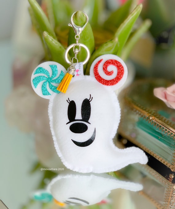 Disney Hand Made Keychain Ghost Minnie Mickey Disney Christmas  Ornament Tsum Tsum Ufufy Graduation Gifts for Her or Him