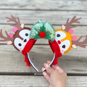 Disney ears Reindeer Chip and Dale Christmas  Mickey Minnie Ears Tsum Tsum Ufufy Disney
