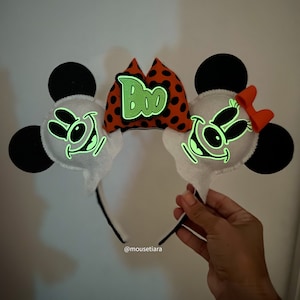 Mickey Ohrchen | Geist Micky Maus Ohren Stirnband Loungefly inspiriert Minnie Ohren Halloween Herbstohren Disney | Glow in the Dark