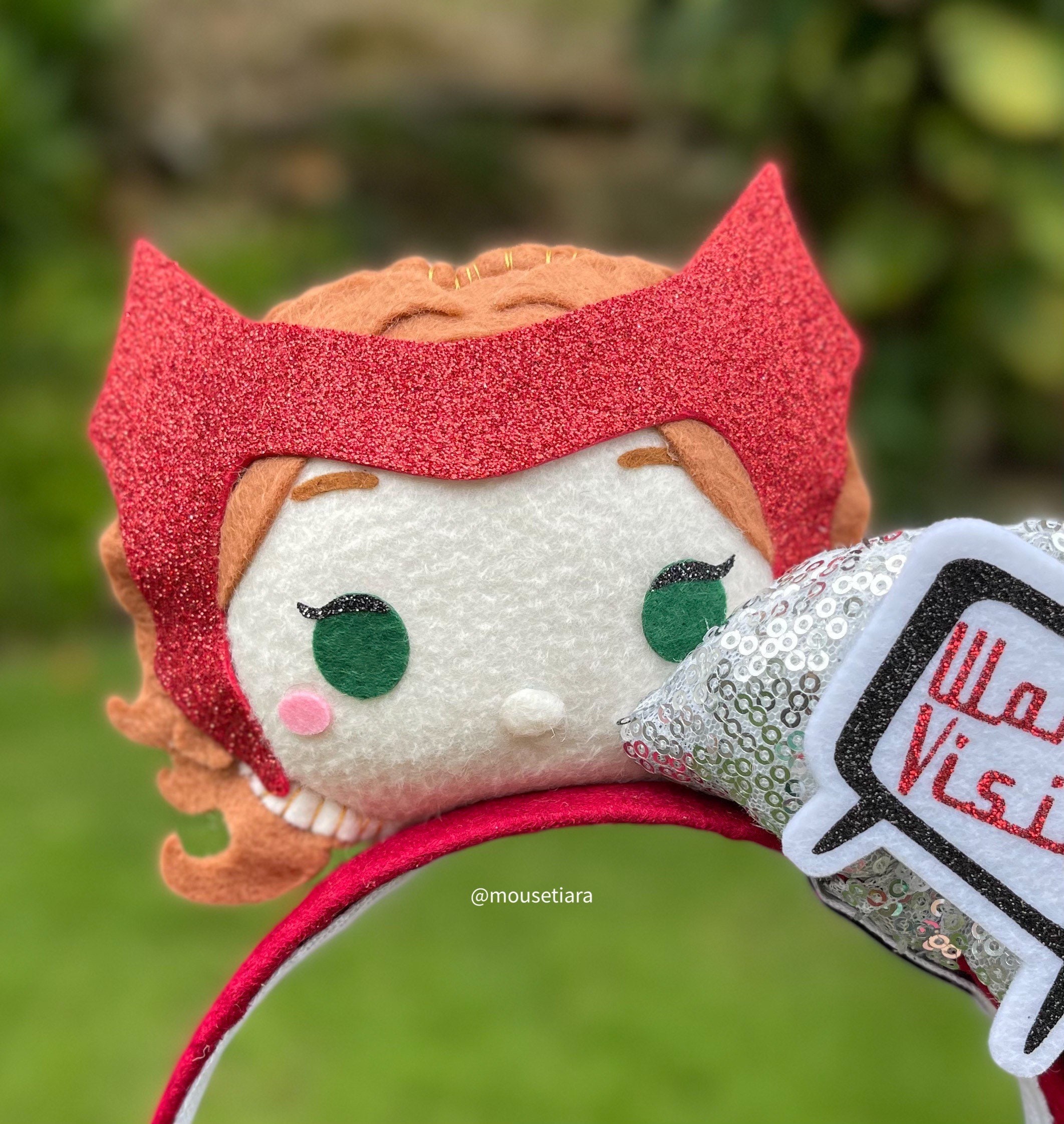 Handmade Wanda Vision Minnie Ears Wandavision Logo Mouse Ears - Minnie, Mouse, Marvel, Wanda  main image 4