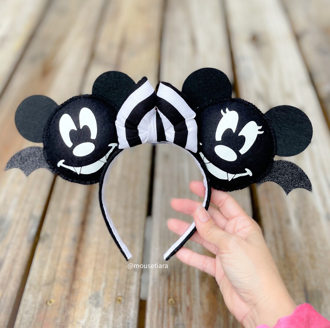 Disney Minnie Mouse Ears Bat Vampire Headband Glow In The Dark Halloween NWT Disney Parks The Nightmare Before Christmas Halloween Minnie  main image 4