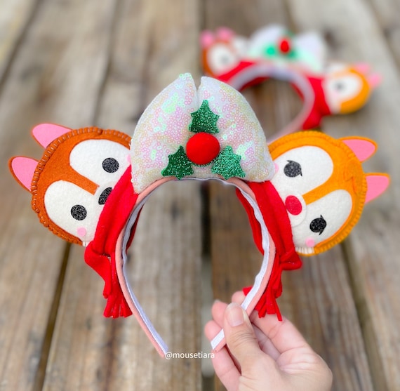 Christmas Headband, Mickey Mouse Hair Accessory, Disney Inspired Gift, Holiday Mickey & Minnie Christmas Ears - Mouse Ears Headband  main image 4