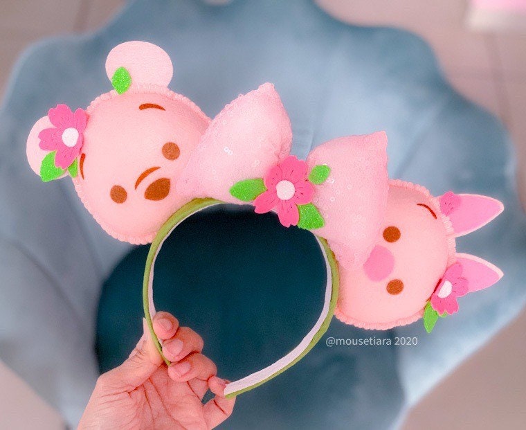 ディズニー耳 ミッキー耳 ピンク 桜 プーさん 子豚 マウス耳