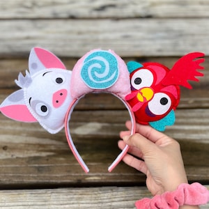 Disney Ears Mickey Ears | Minnie Mouse Ears | Moana Pua & Hei Hei | Tsum Tsum  Disney  | Can be done as Hair Clips Barrettes