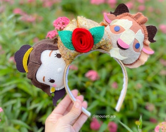 Disney Oreilles Mickey Oreilles La Belle et la Bête Oreilles Belle Bandeau Tsum Tsum Ufufy Disney | Peut être fait comme barrettes de pinces à cheveux
