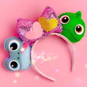 Disney ears Mickey Ears Frozen 2 Bruni the Salamander and Tangled Pascal the Chameleon Inspired Mickey Mouse Ears Headband