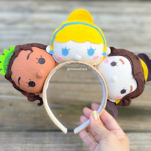 Tiana Cinderella Belle ears | The princess and the frog ears | Beauty and the Beast Minnie Mouse Ears | Can be done as Hair Clips Barrettes