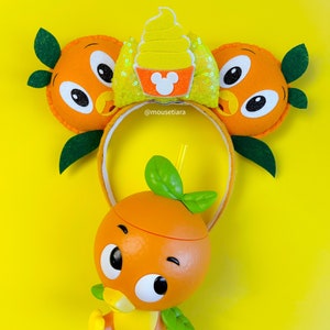 Mickey Ears Disney Ears Orange Citrus Bird Epcot Minnie Mouse Ears Tsum Tsum Can be done as Hair Clips Barrettes image 7