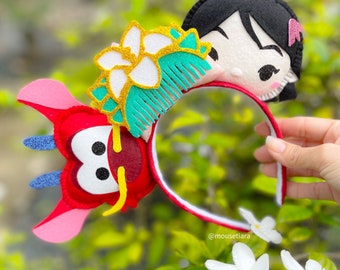 Disney Ears Mickey Ears Chinese Dragon Mulan Mouse Ears Headband Tsum Tsum  Ufufy Disney Can be done as Hair Clips Barrettes