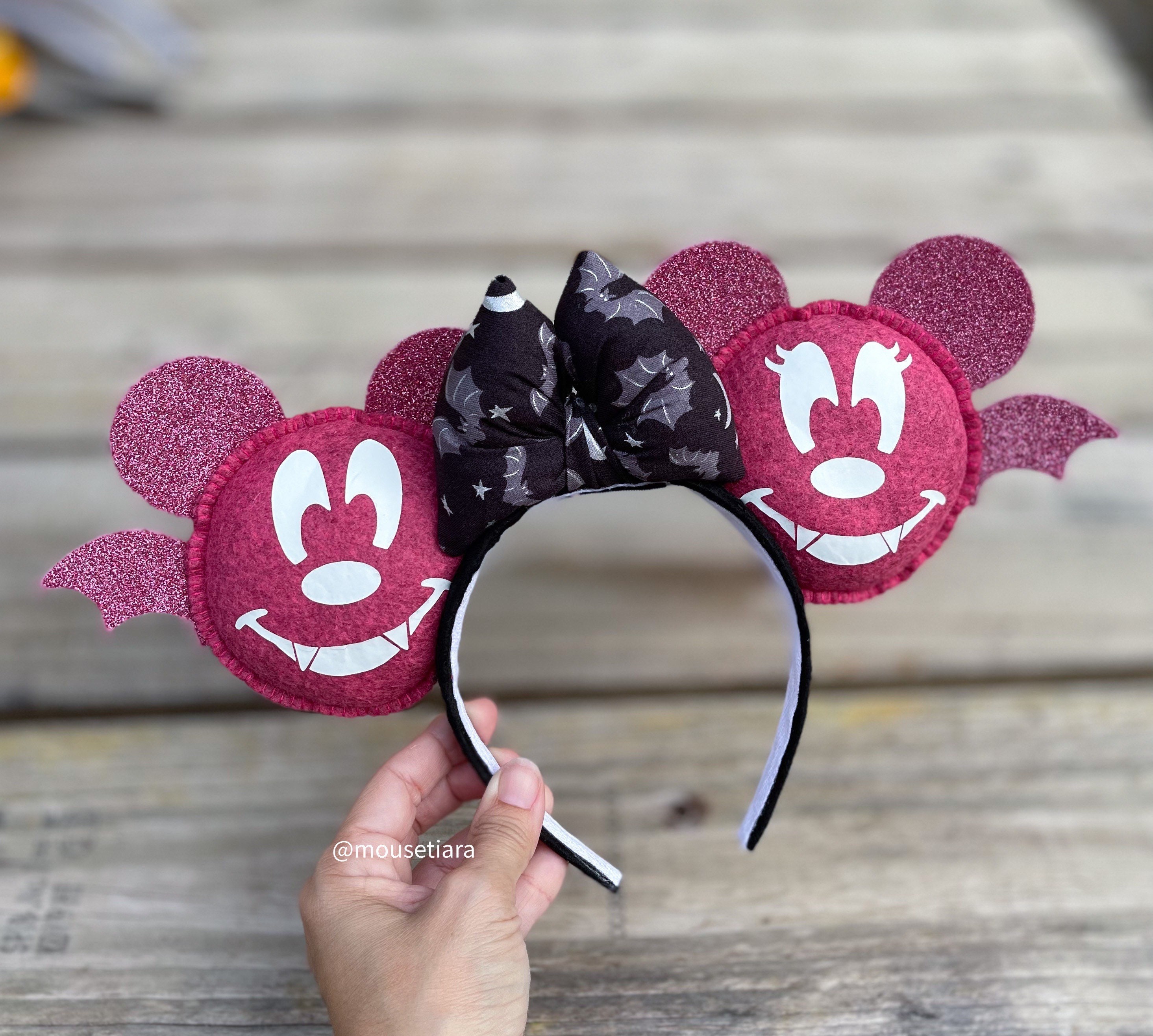 Mickey Halloween Vampire Bat Headband - Black with Orange & Teal Light up Pumpkin Mouse Ears Illuminated Halloween Headband  main image 2