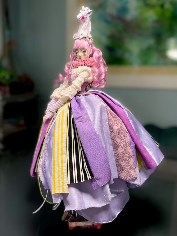 Ooak BJD Doll Full Set Clown Porcelain BJD Doll Made to Order