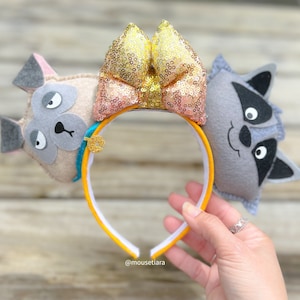 Mickey Ears Disney Inspired Pocahontas Percy Flit Meeko Mouse Ears Headband Tsum Tsum Ufufy Disney  | Can be done as Hair Clips Barrettes