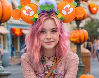 Halloween Mickey Ears | Pumpkin Candy Corn Mickey Mouse Ears Headband Loungefly inspired Minnie Ears Halloween Fall ears Disney