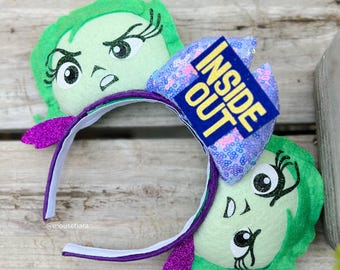 Inside out Disgust Envy Mickey ears | Anxiety | Core Memory Headband Loungefly inspired Mickey Ears Headband