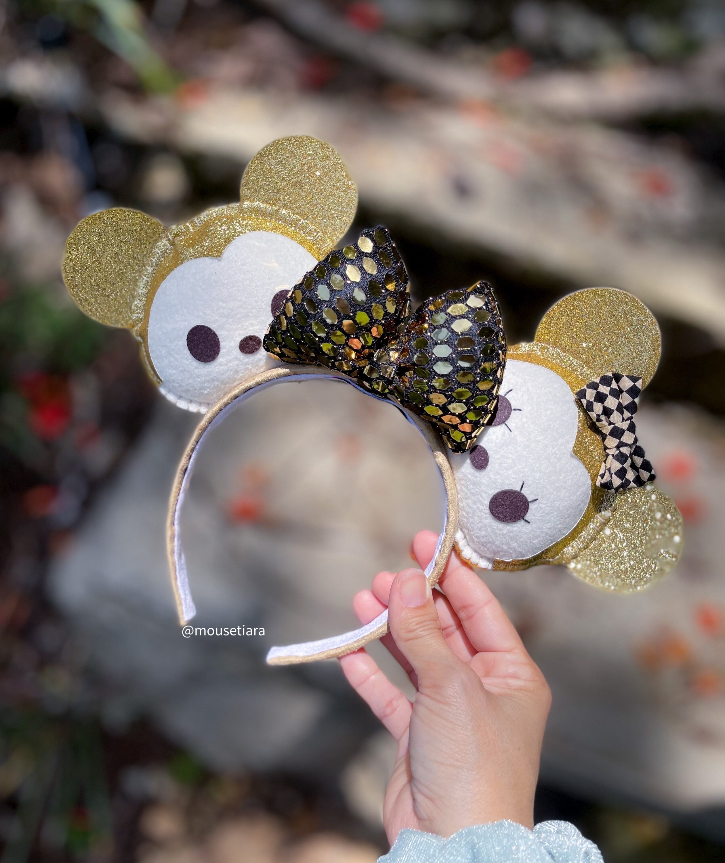 Disney Parks Sorcerer Moon & Stars Minnie Mouse Ears Headband Jewel Gold Bow Minnie Mouse Disney Multicolored Gem Ears Headband - Minnie  main image 3