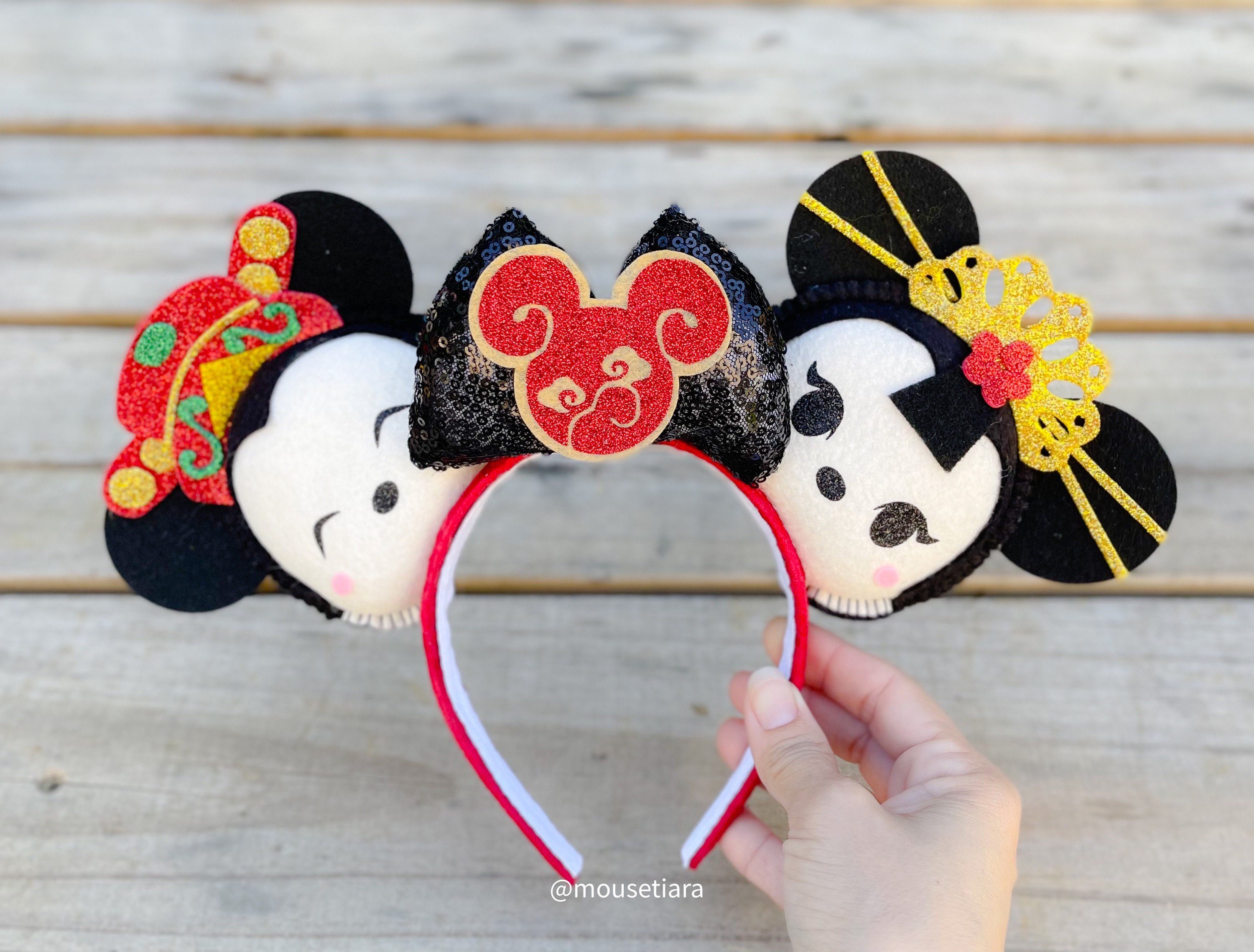 Lunar new year Disney parks ears Disney Ears Red Gold Chinese Lanterns Lunar New Year Mickey  main image 3