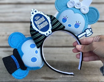 Disney Ears Mickey Ears Haunted Mansion Hat Box Bride Minnie Axe Mouse Ears Headband Glow in the Dark Groom Bride Bridal Ears Wedding