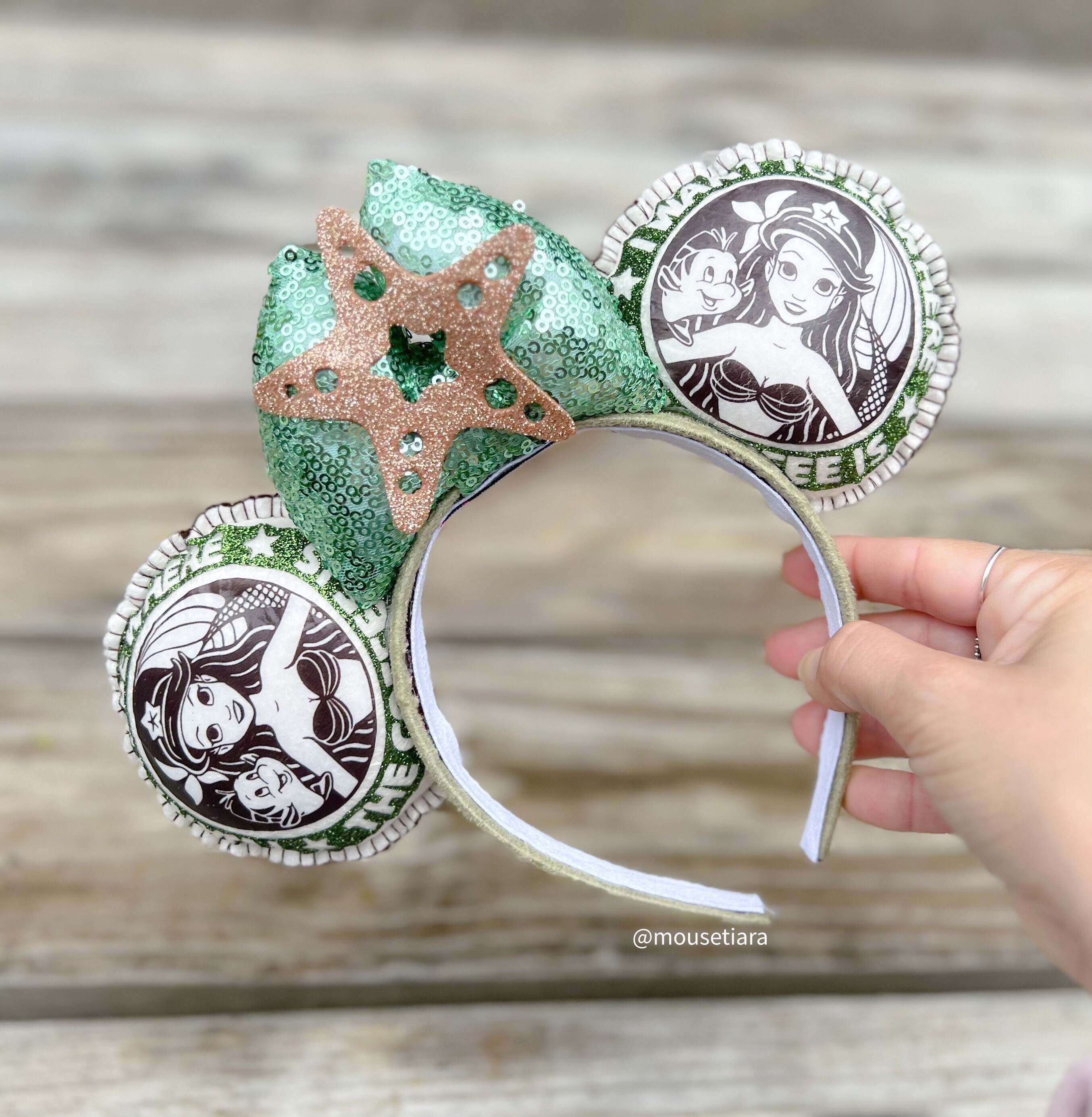 Starbucks Themed: Handmade Disney Ears Starbucks Inspired Mouse Ears - Etsy main image 3