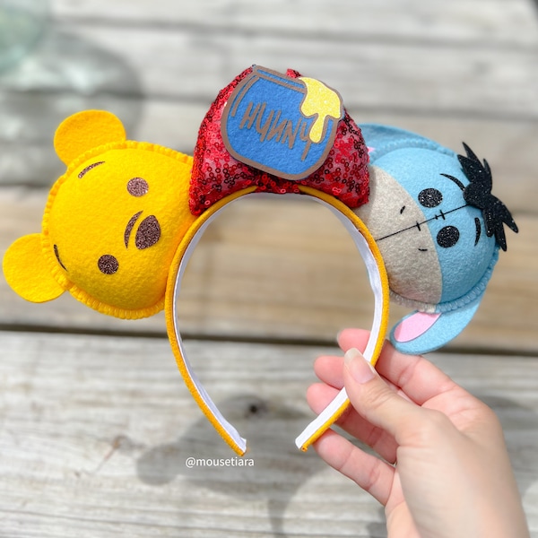 Disney Ears Mickey Ears Winnie the Pooh Eeyore Mouse Ears Headband Tsum Tsum Ufufy Disney  | Can be done as Hair Clips Barrettes