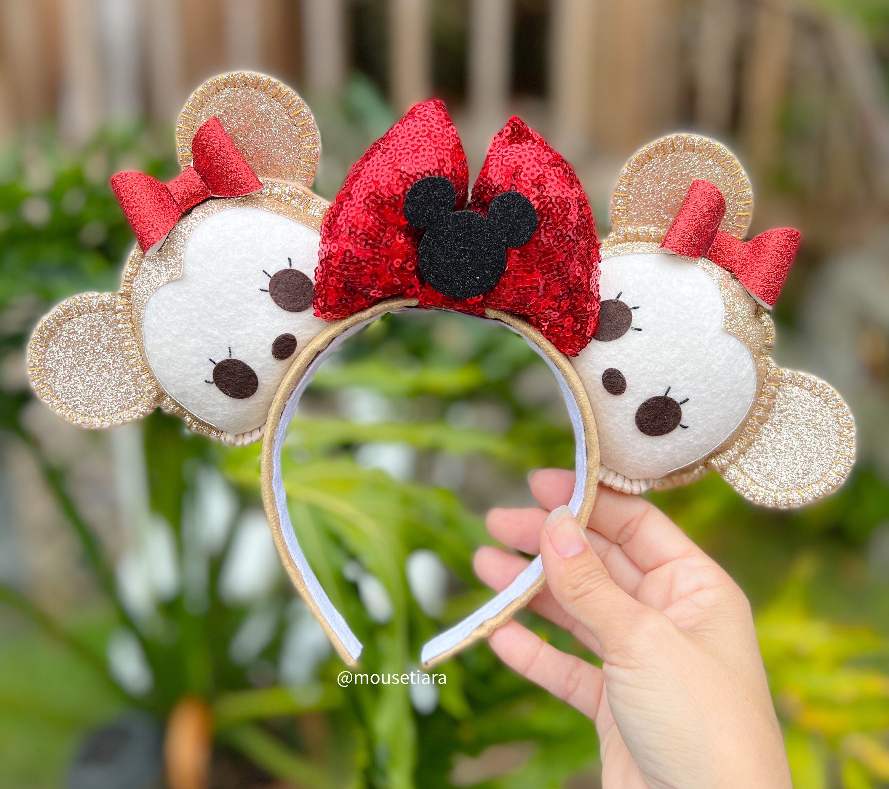 Bandeau Oreilles De Mickey Mouse Avec Nœud Rouge Et Gants Blancs – Accessoire Cosplay Minnie – Carnaval, Halloween Et Fêtes Costumées