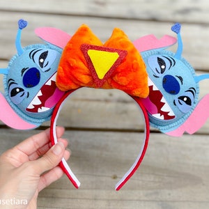 Disney Mickey Ears | Lilo and Stitch inspired Minnie Mouse Ears Headband Experiment 626 | Can be done as Hair Clips Barrettes