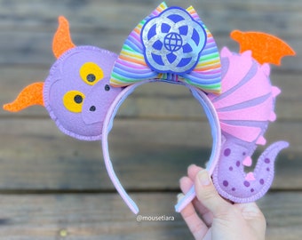 Disney Ears Mickey Ears | Figment Epcot ears | Imagination | Spaceship earth Mickey Mouse Ears Headband Can be done as Hair Clips Barrettes